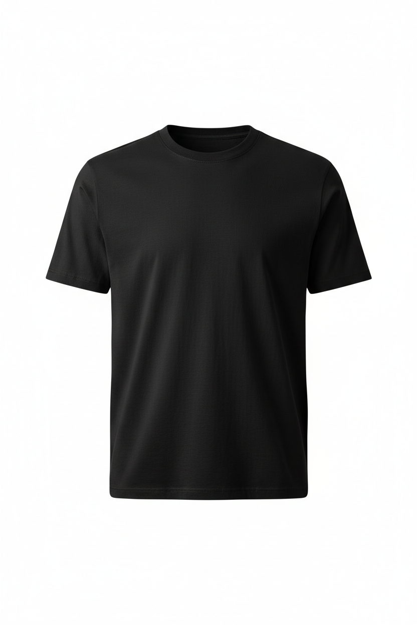 Men's black cotton crew neck t-shirt